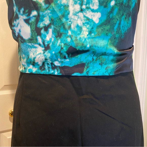 TAHARI Satin Neon Zipper Accent Office Professional Dress. Size 14 - Picture 16 of 16